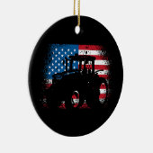 Tractor USA-vlag voor patriottische boer Keramisch Ornament (Rechts)