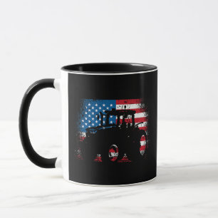 Tractor USA-vlag voor patriottische boer Mok