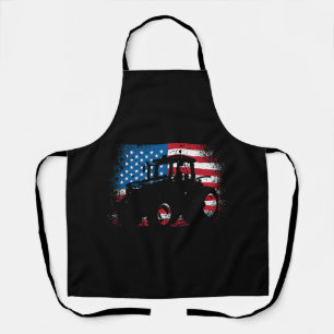 Tractor USA-vlag voor patriottische boer Schort