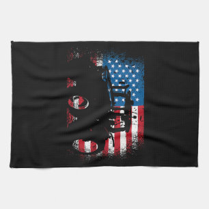 Tractor USA-vlag voor patriottische boer Theedoek
