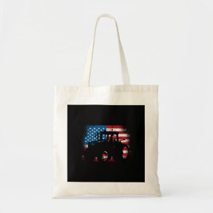 Tractor USA Vlagontwerp voor Patriottische Boer Tote Bag