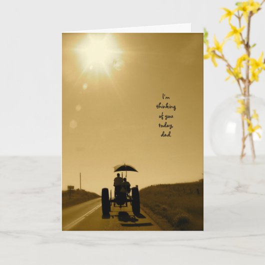 Tractor Vaderdag Kaart: Tractor Silhouette Kaart (Gele Bloem)