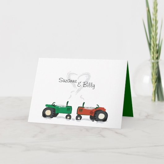 Tractor Valentine Card Feestdagen Kaart (Voorkant)
