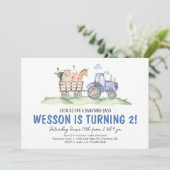 Tractor Verjaardag, Boerderij Verjaardag Uitnodigi Kaart (Staand voorkant)