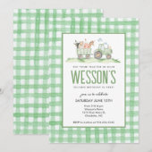 Tractor Verjaardag, Boerderij Verjaardag Uitnodigi Kaart (Voorkant / Achterkant)