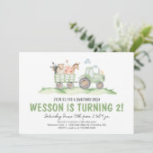 Tractor Verjaardag, Boerderij Verjaardag Uitnodigi Kaart (Staand voorkant)