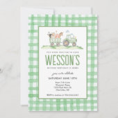 Tractor verjaardag, boerderij verjaardagsuitnodigi kaart (Voorkant)