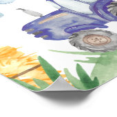 Tractor Verjaardag Eerste Jaar Foto Mijlpaal teken Poster (Hoek)