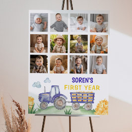 Tractor Verjaardag Eerste Jaar Foto Mijlpaal teken Poster