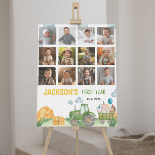 Tractor Verjaardag Eerste Jaar Foto Mijlpaal teken Poster