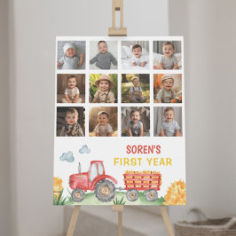 Tractor Verjaardag Eerste Jaar Foto Mijlpaal teken Poster