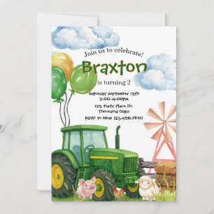 Tractor verjaardag, Groene Tractor Boerderij verja Kaart