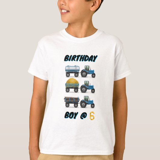 Tractor Verjaardag Jongen @ 6 T-shirt (Voorkant)