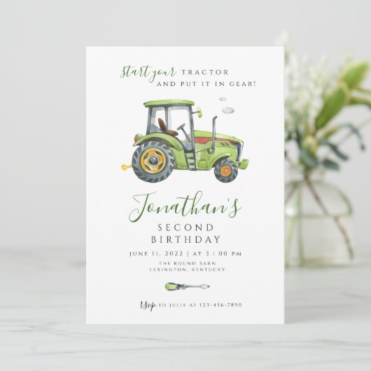 Tractor Verjaardag moderne minimalist Kaart (Staand voorkant)