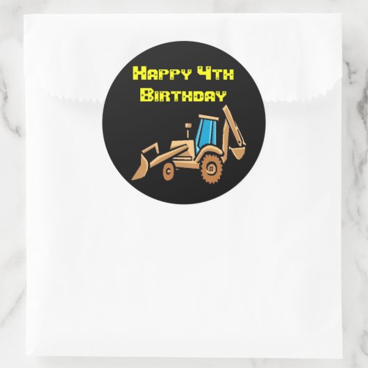 tractor, Verjaardag! Ronde Sticker (Tas)