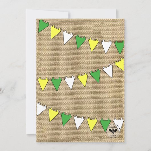 Tractor Verjaardag Uitnodigen, Groene & Gele Tract Kaart (Achterkant)