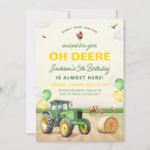 Tractor Verjaardag Uitnodiging Boerderij Verjaarda (Voorkant)