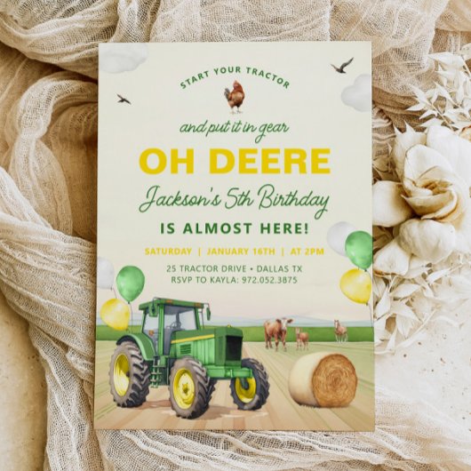 Tractor Verjaardag Uitnodiging Boerderij Verjaarda
