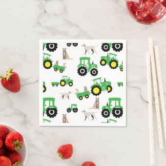 Tractor verjaardagsfeest servetten boerderij thema