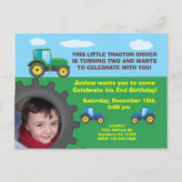 Tractor verjaardagsfeest uitnodiging Briefkaart