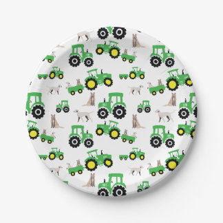 Tractor verjaardagsfeestje borden boerderij thema papieren bordje