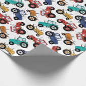 Tractor Verjaardagsfeestje Cadeaupapier (Hoek)