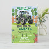 Tractor Verjaardagsfeestje Kaart (Staand voorkant)