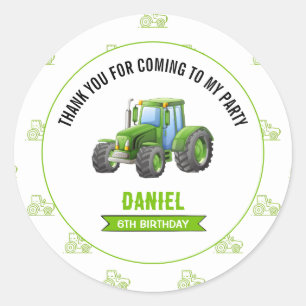 Tractor Verjaardagsfeestje Ronde Sticker