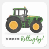 Tractor Verjaardagsfeestje Vierkante Sticker (Voorkant)