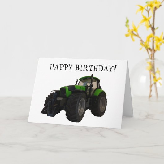 Tractor-verjaardagskaart Kaart (Gele Bloem)