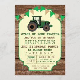 Tractor verjaardagsuitnodiging, boerderij verjaard kaart