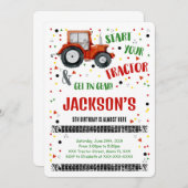 Tractor verjaardagsuitnodiging kaart (Voorkant / Achterkant)