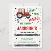 Tractor verjaardagsuitnodiging kaart (Voorkant)