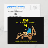 Tractor verjaardagsuitnodiging uitnodiging briefkaart (Voorkant / Achterkant)