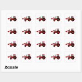 Tractor Vierkante Stickers (Vel)