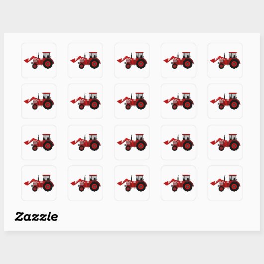 Tractor Vierkante Stickers (Vel)