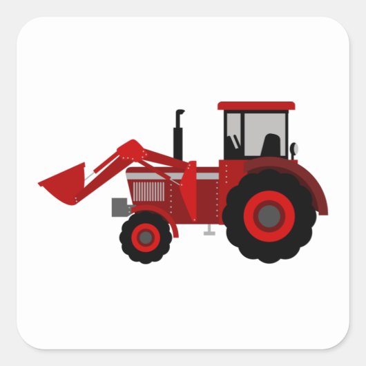 Tractor Vierkante Stickers (Voorkant)