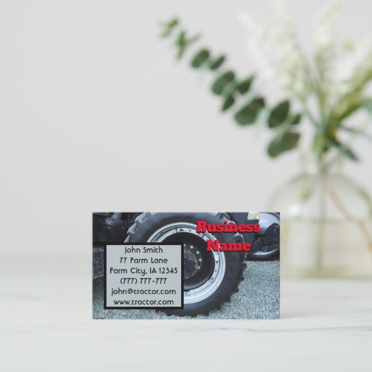 Tractor voor zwart en grijs Boerderij Visitekaartje (Staand voorkant)