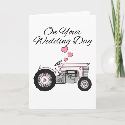 Tractor Wedding Kaart Boeren Boerderij (Voorkant)
