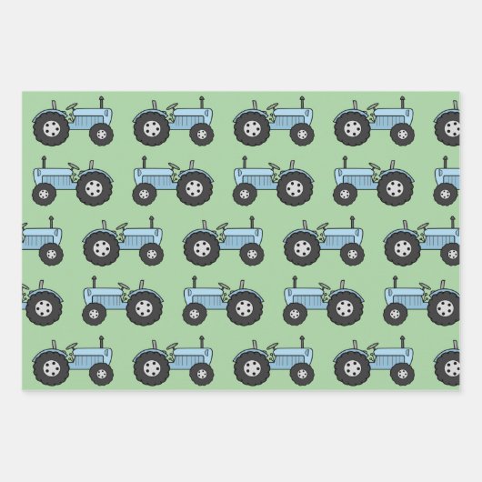 tractorblauw inpakpapier vel (Voorkant 3)