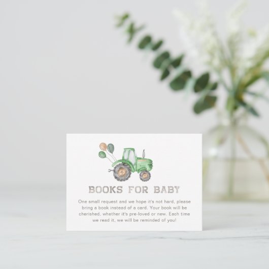 Tractorboeken voor Baby | Baby shower van trekkers Informatiekaartje (Staand voorkant)