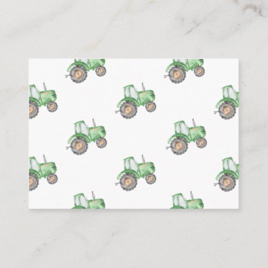 Tractorboeken voor Baby | Baby shower van trekkers Informatiekaartje (Achterkant)