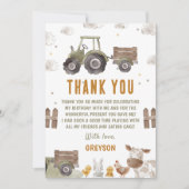 Tractorboerderij Verjaardag Bedankkaart (Voorkant)