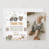 Tractorboerderij verjaardagsfoto bedankkaart (Voorkant)