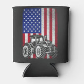 Tractoren Boer Amerikaanse vlag Patriottische land Blikjeskoeler (Voorkant)