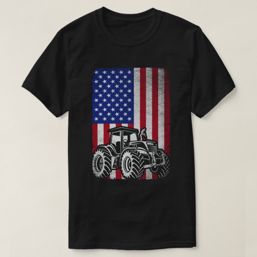 Tractoren Boer Amerikaanse vlag Patriottische land T-shirt (Design voorkant)
