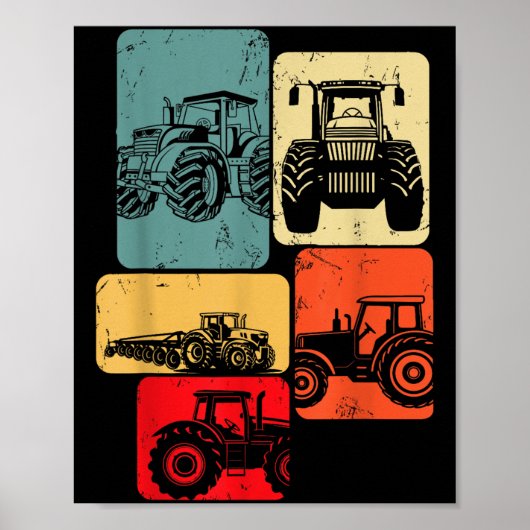 Tractoren Boerderij Kinderen Jongens Poster (Voorkant)