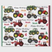 Tractoren Loader Toevoegen Naam jongen Leeftijd Ve Cadeaupapier (Vlak)
