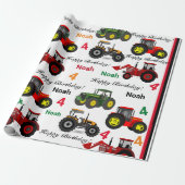 Tractoren Loader Toevoegen Naam jongen Leeftijd Ve Cadeaupapier (Uitgerold)