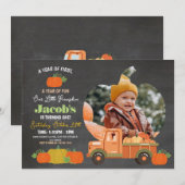 Tractoren Pompoenen Verjaardag 1e Foto's Jongens K Kaart (Voorkant / Achterkant)